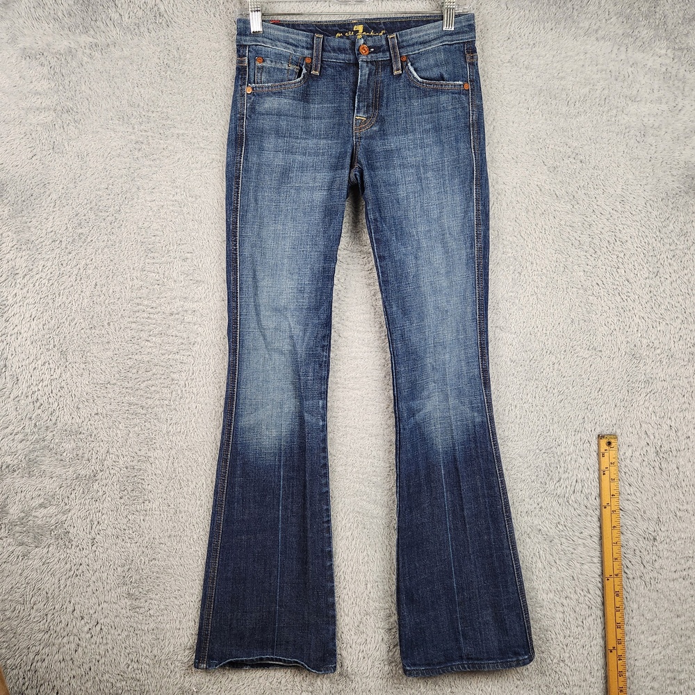 Vintage 7 For All Mankind A Pocket Jeans Womens 25 Fade Flare Low USA Bootcut